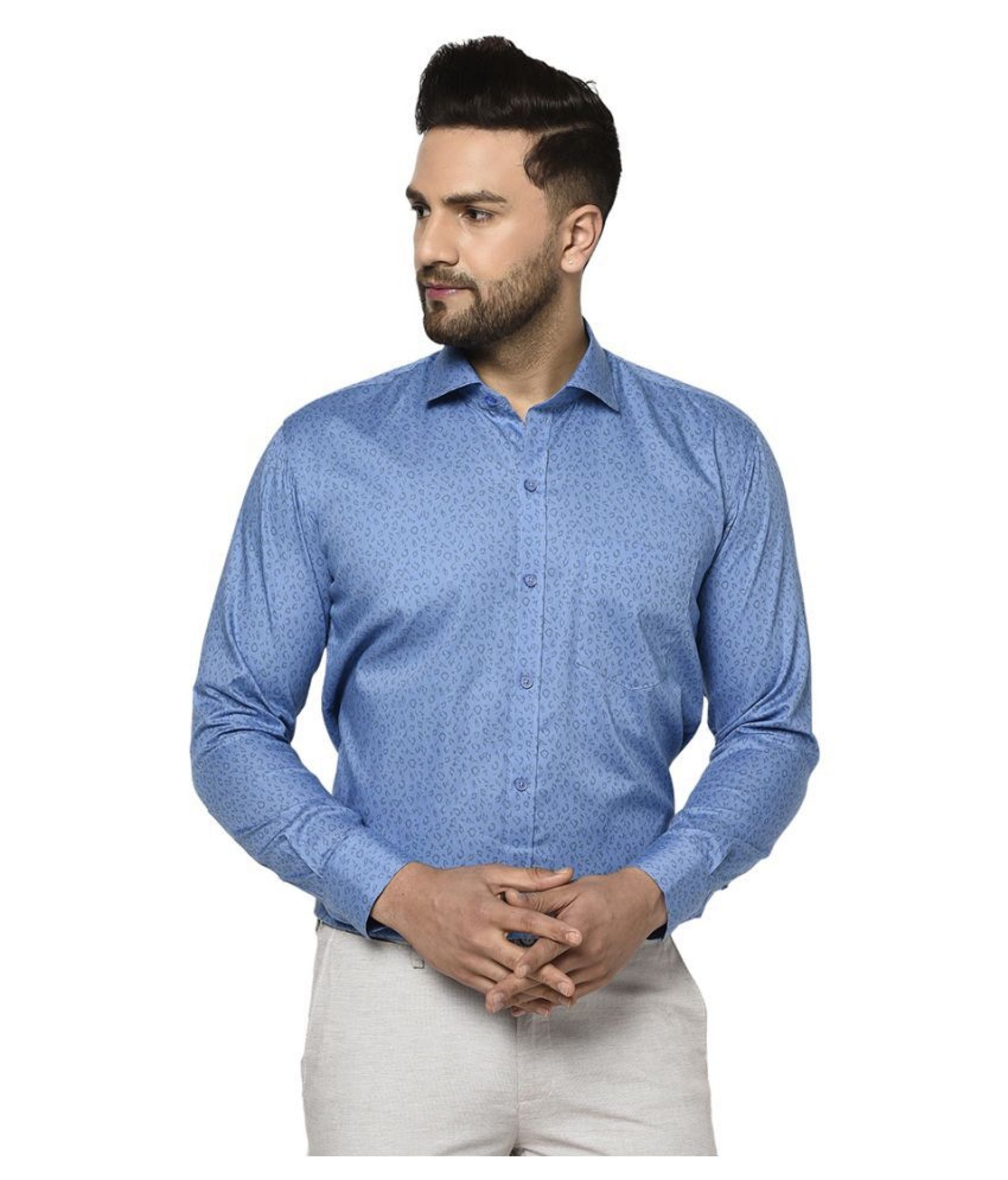OLLYS 100 Percent Cotton Blue Stripes Formal Shirt – Shop