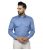 OLLYS 100 Percent Cotton Blue Stripes Formal Shirt